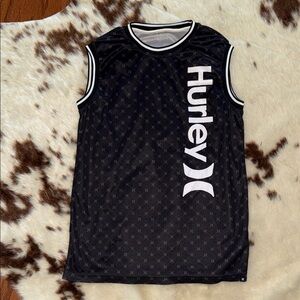 Hurley Black and White Sleeveless Tank boys size medium